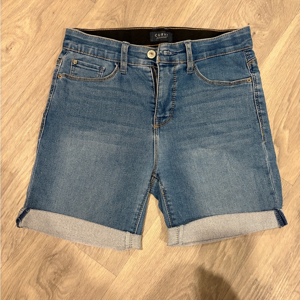 Curvy Blue Denim Jean Shorts for Women